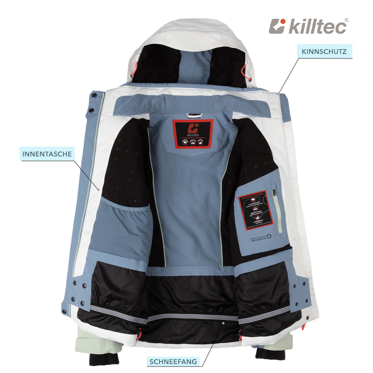 Skianzug Damen salbeigrün hellblau Gr. 36-46