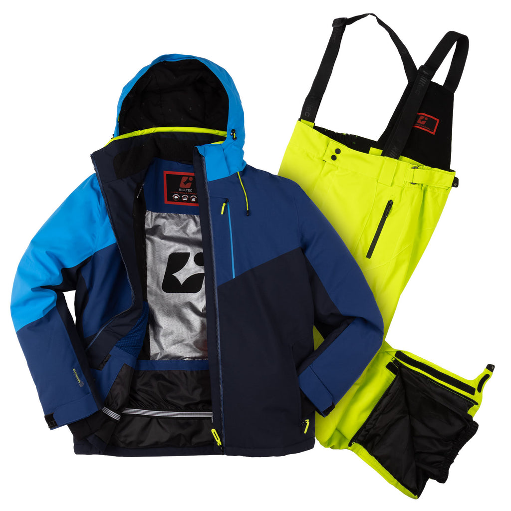 Skianzug Herren blau/limette Gr.S-4XL