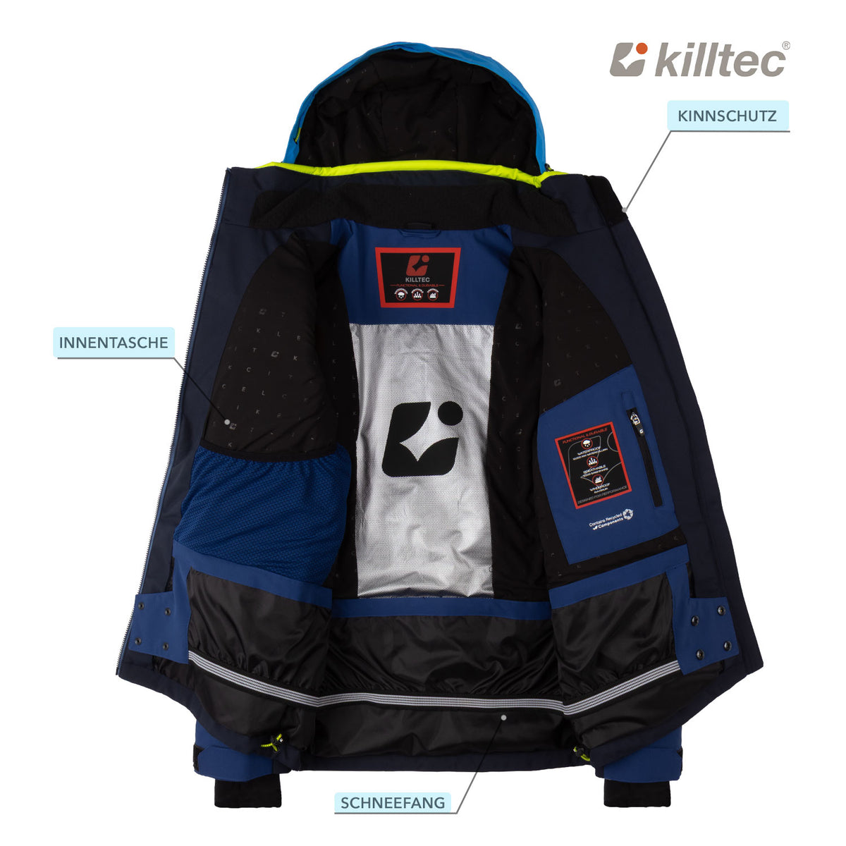 Skianzug Herren blau/limette Gr.S-4XL