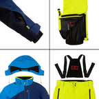 Skianzug Herren blau/limette Gr.S-4XL