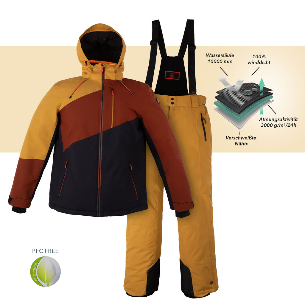 Skianzug Herren senfgelb Gr. S-4XL