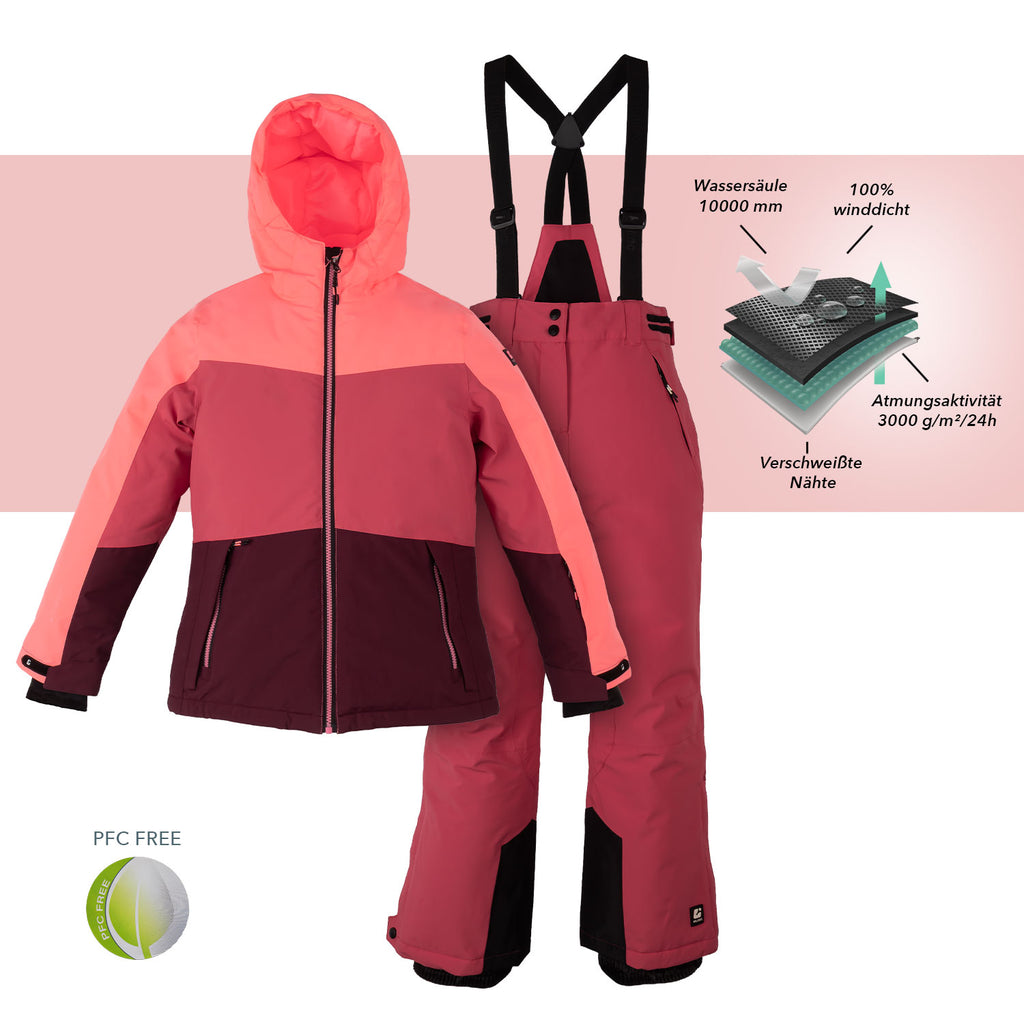 Skianzug Mädchen beere neon pink Gr. 128-176