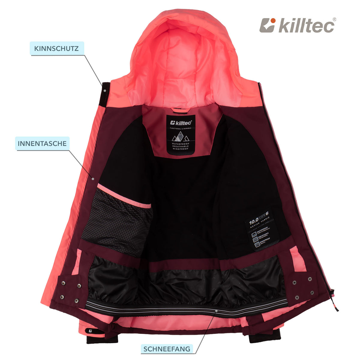 Skianzug Mädchen beere neon pink Gr. 128-176
