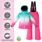 Skianzug Mädchen hellblau pink Gr. 116-176
