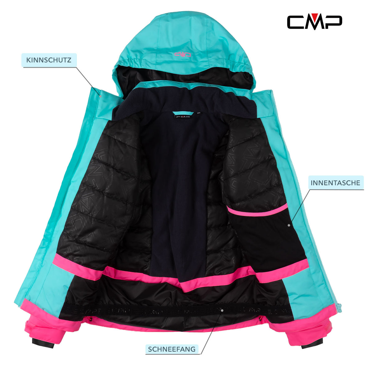 Skianzug Mädchen hellblau pink Gr. 116-176