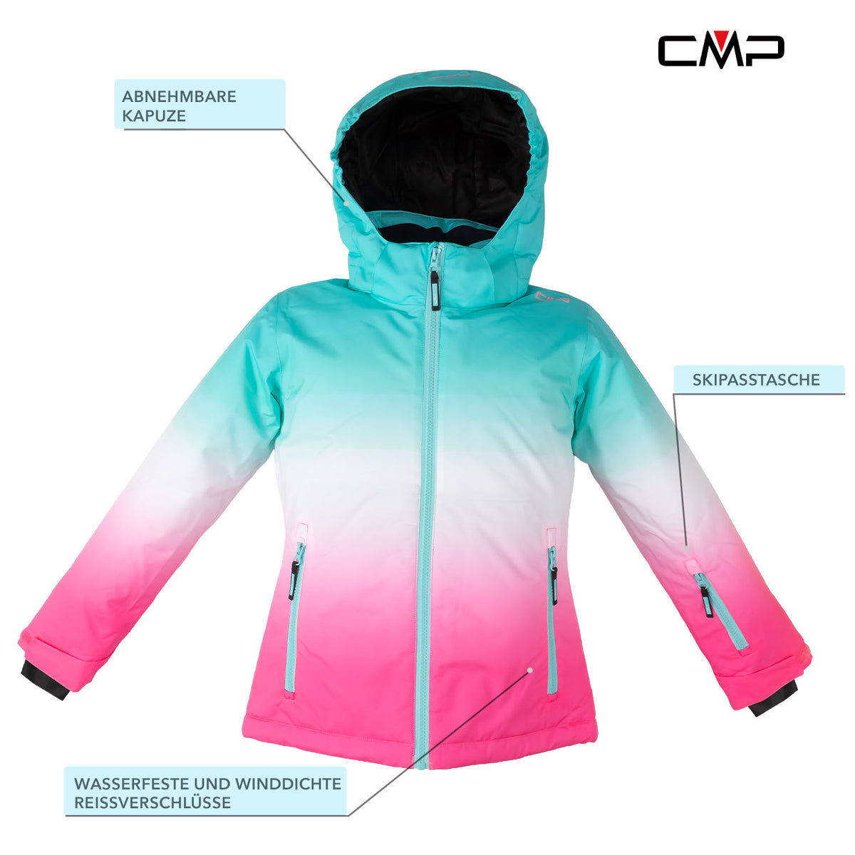 Skianzug Mädchen hellblau pink Gr. 116-176