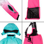 Skianzug Mädchen hellblau pink Gr. 116-176