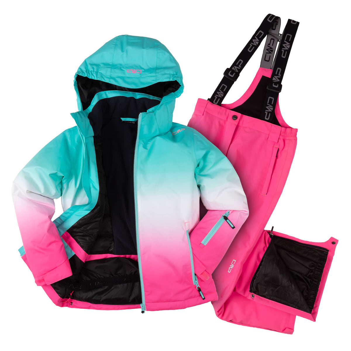 Skianzug Mädchen hellblau pink Gr. 116-176
