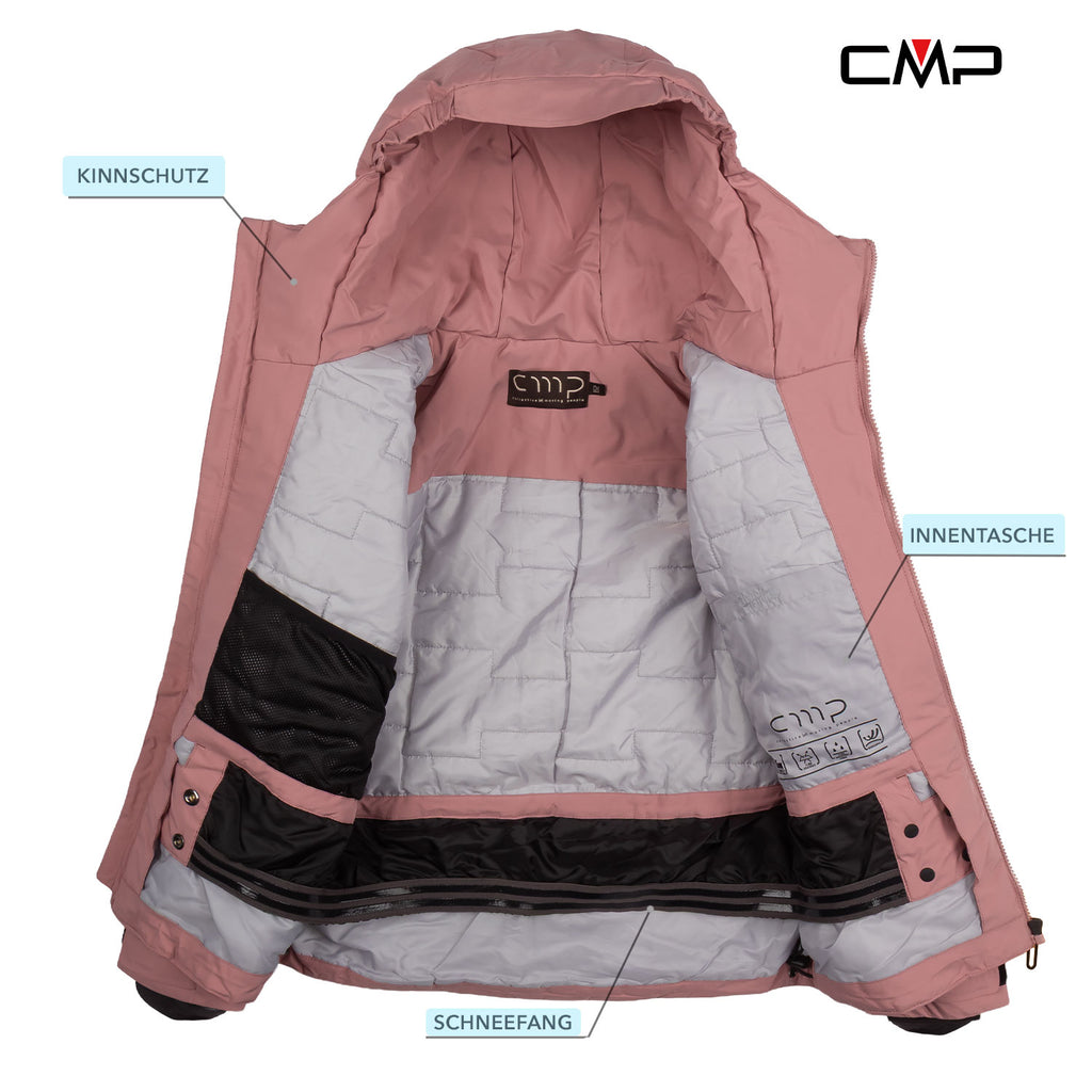CMP Skianzug Mädchen Gr. 140 - 176 Skijacke rosa + Skihose grau wasserdicht