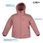 CMP Skianzug Mädchen Gr. 140 - 176 Skijacke rosa + Skihose grau wasserdicht
