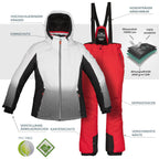 killtec Skianzug Damen rot/grau, Skijacke und Skihose im Set