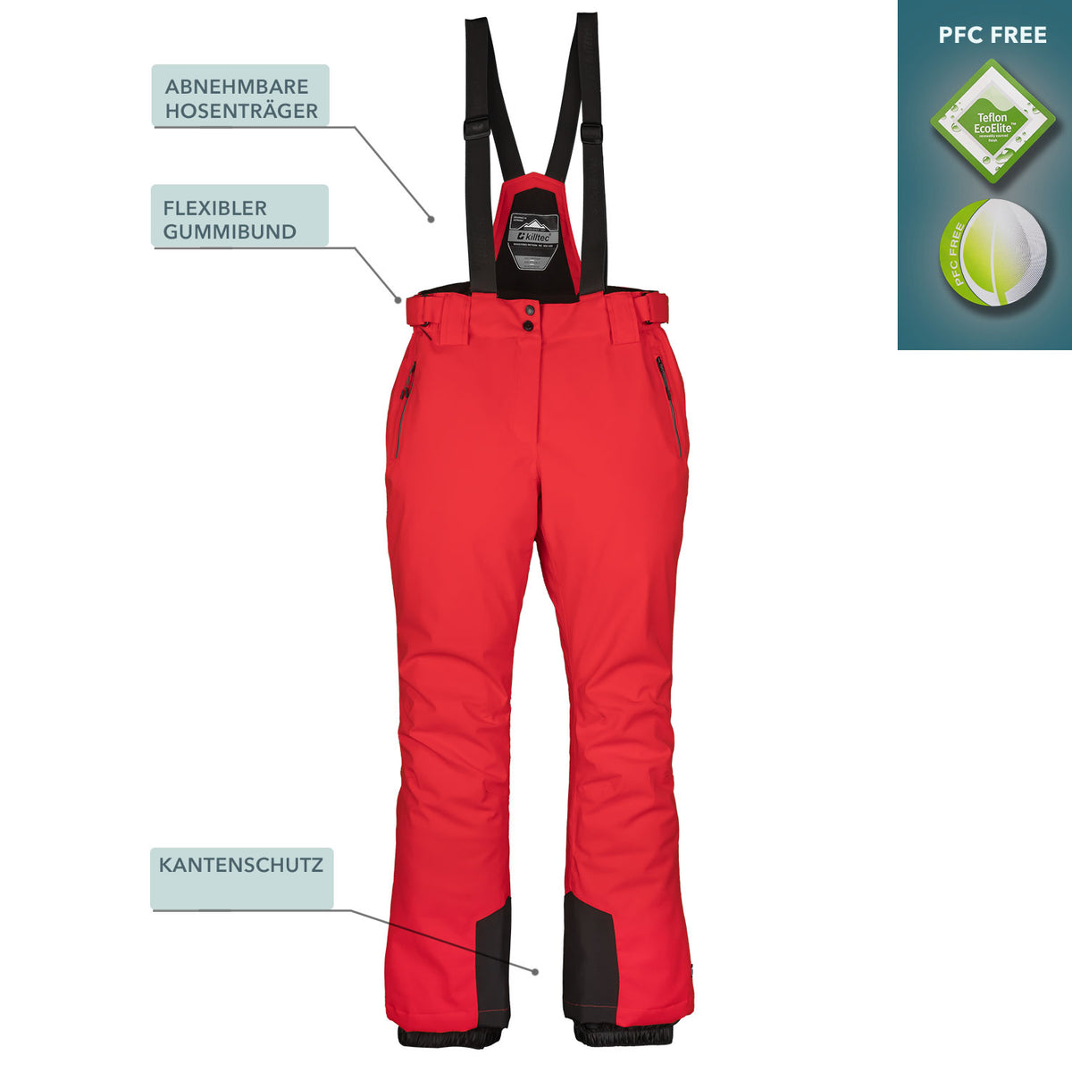 killtec Skianzug Damen rot/grau, Skijacke und Skihose im Set