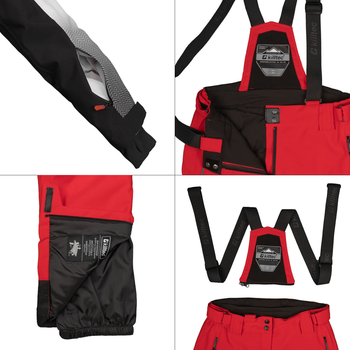 killtec Skianzug Damen rot/grau, Skijacke und Skihose im Set