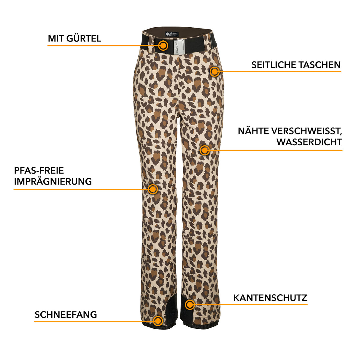 killtec Skianzug Damen Skihose Gr. 36 -48 Leo-Muster Details