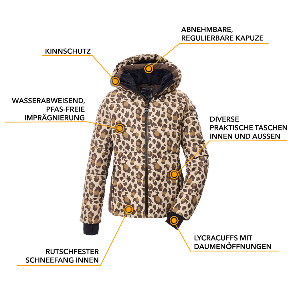 killtec Skianzug Damen Jacke Gr. 36 -48 Leo-Muster Details