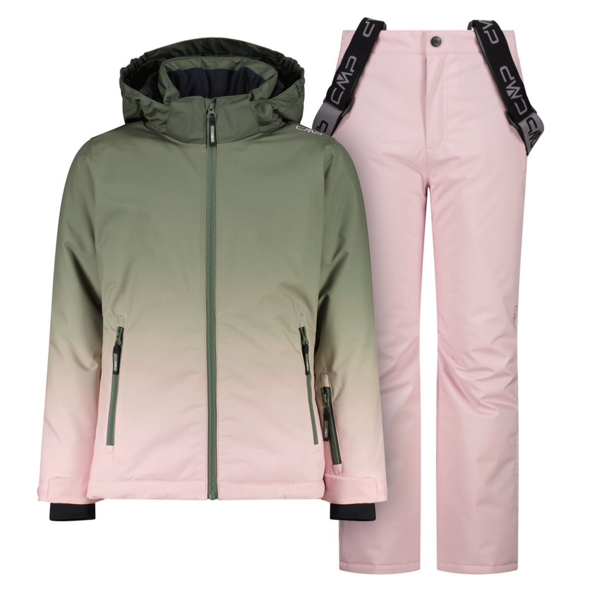 Skianzug Mädchen grün rosa Gr. 116-176