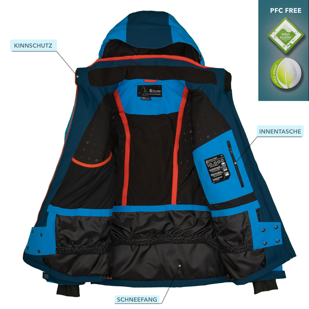 Skianzug Herren Skijacke blau + Skihose orange
