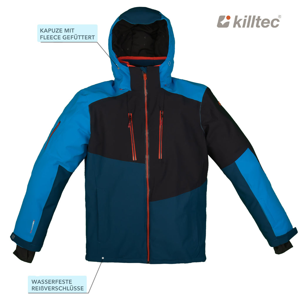 Skianzug Herren Skijacke blau + Skihose orange