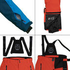 Skianzug Herren Skijacke blau + Skihose orange