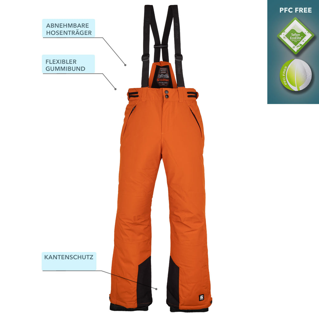 killtec Skianzug Jungen Olive Orange | Skijacke und Skihose im Set