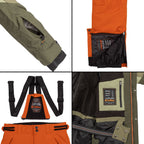 killtec Skianzug Jungen Olive Orange | Skijacke und Skihose im Set