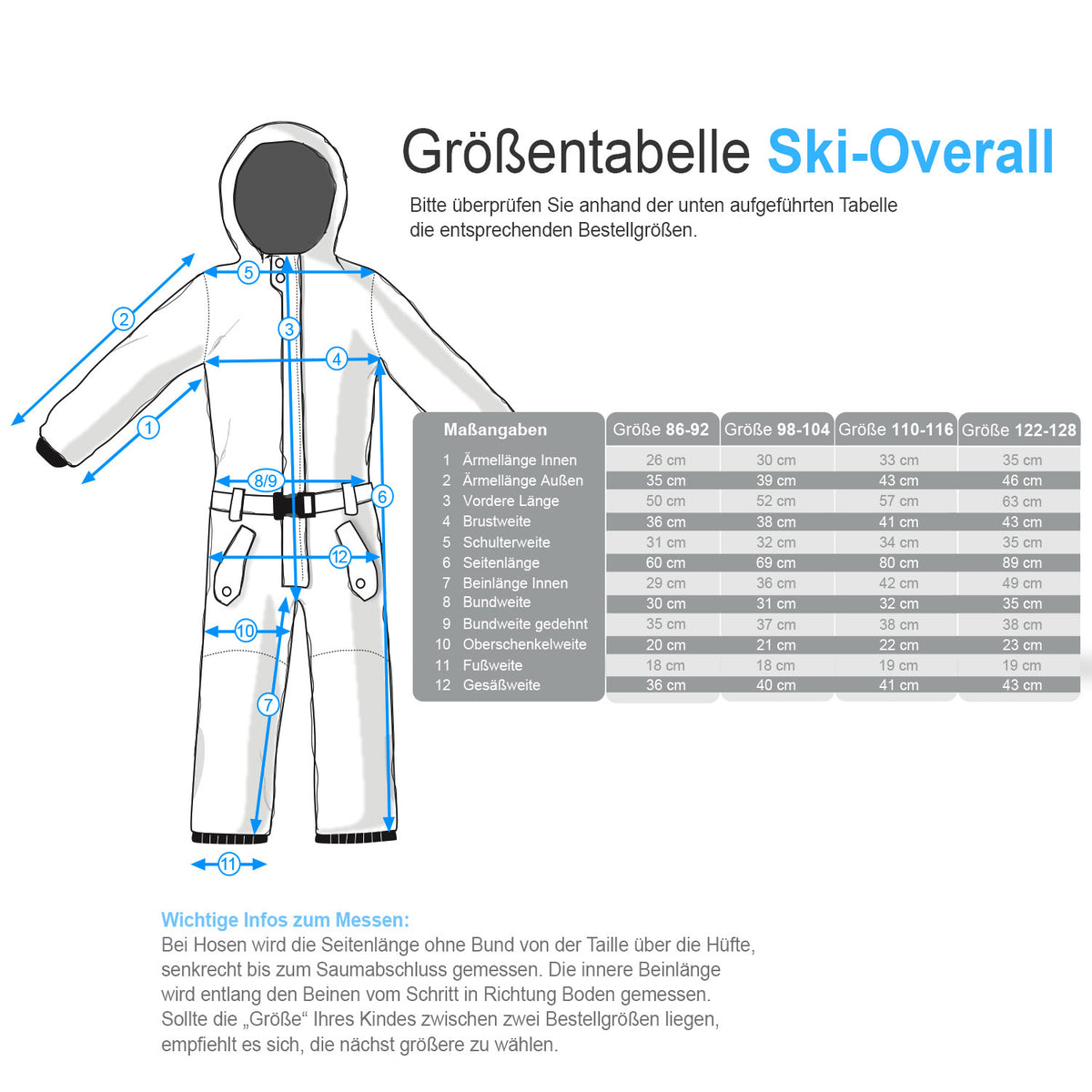 Kinder Skioverall dunkelrot/dunkelblau - Größenwahl (Gr. 92 - 128)