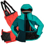 Skianzug Damen Skijacke blau + Skihose orange Gr. 36-50
