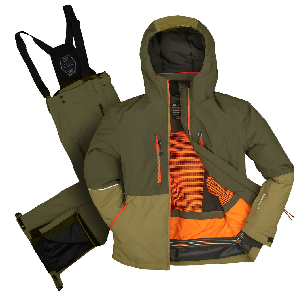Skianzug Jungen Skijacke + Skihose oliv Gr. 128