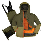 Skianzug Jungen Skijacke + Skihose oliv Gr. 128