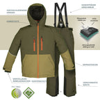 Skianzug Jungen Skijacke + Skihose oliv Gr. 128