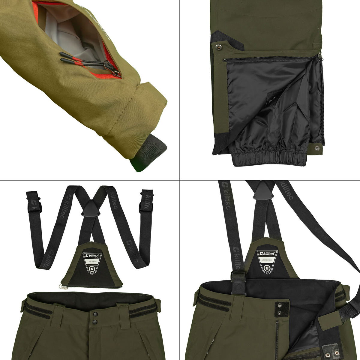 Skianzug Jungen Skijacke + Skihose oliv Gr. 128
