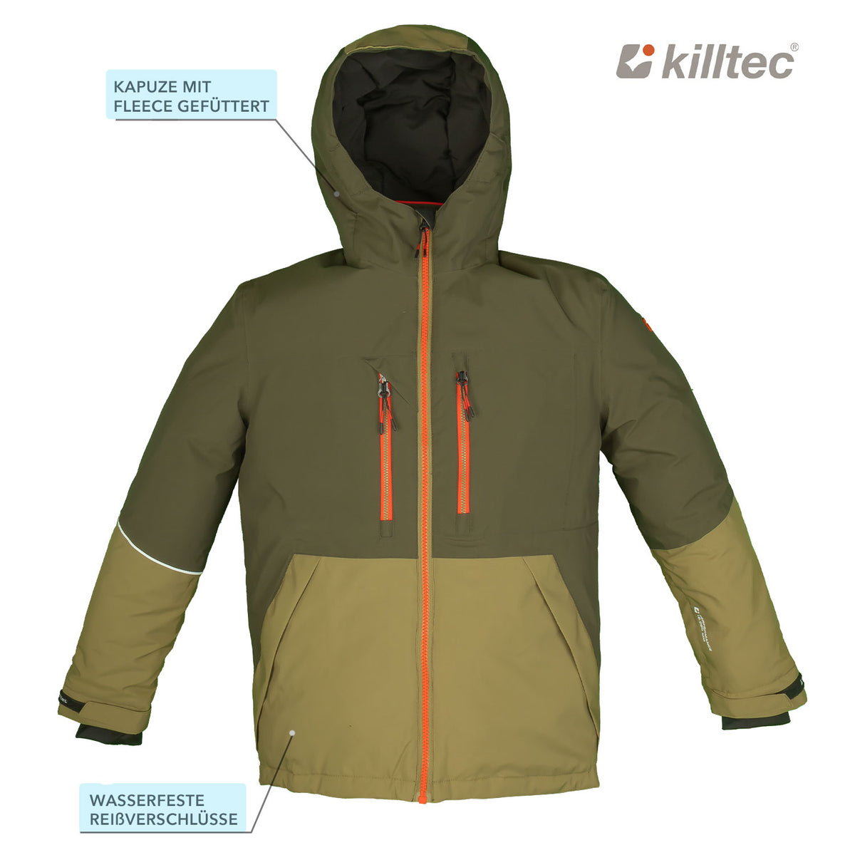 Skianzug Jungen Skijacke + Skihose oliv Gr. 128