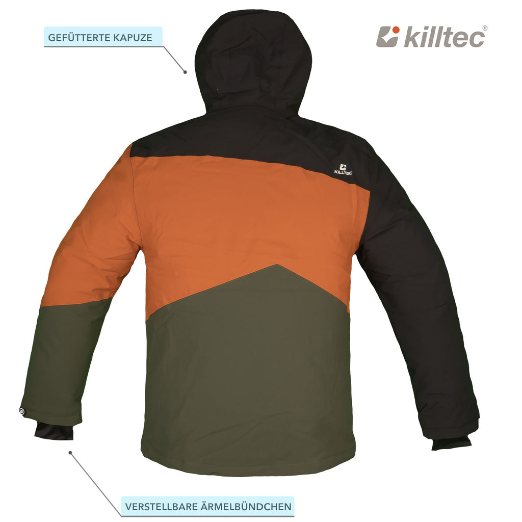 Skianzug Herren Skijacke schwarz + Skihose orange Gr. S