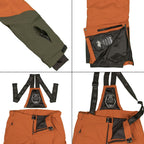 Skianzug Herren Skijacke schwarz + Skihose orange Gr. S