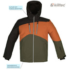 Skianzug Herren Skijacke schwarz + Skihose orange Gr. S