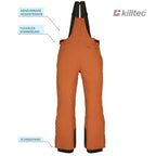 Skianzug Herren Skijacke schwarz + Skihose orange Gr. S