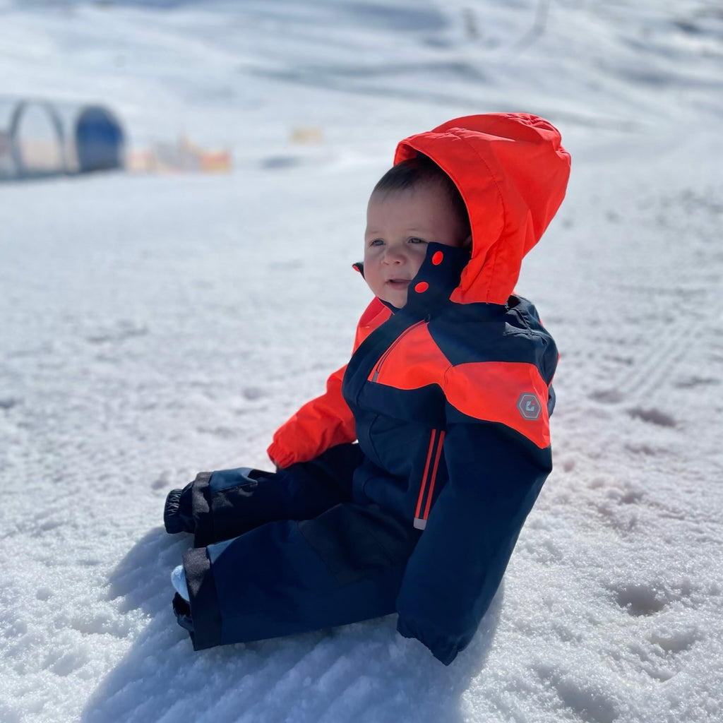 Kinder Skioverall blau neon orange Gr. 92-128